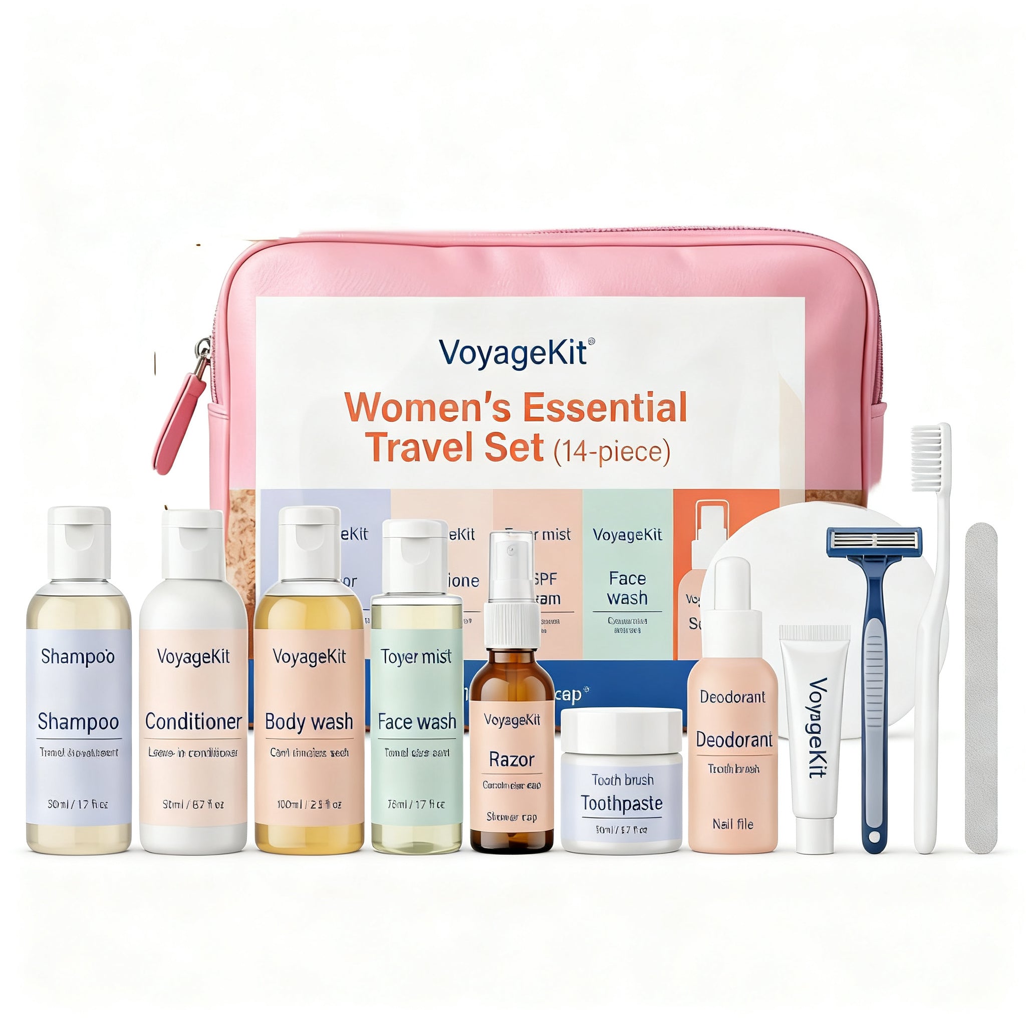 VoyageKit Women's Premium Travel Set (14-piece)