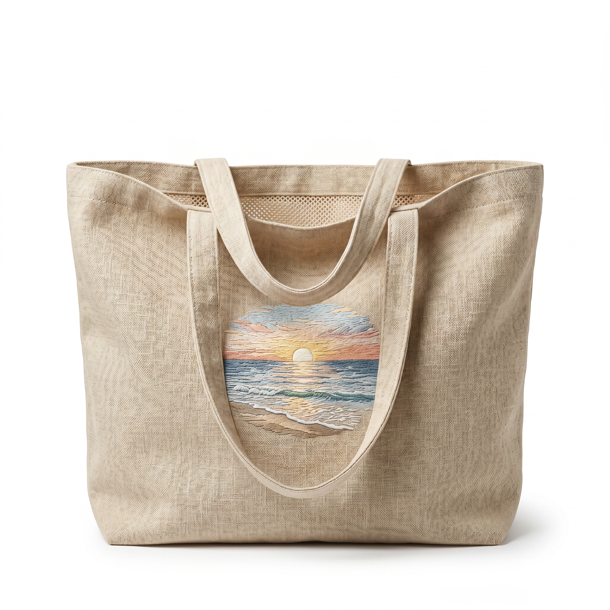 Sundown Linen Beach Tote Bag